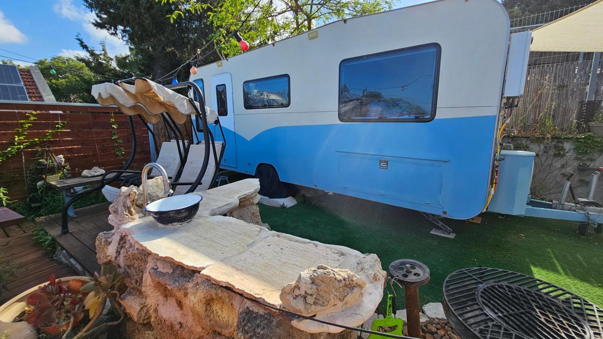 Cozy Seaview Glamping Caravan HaBonim Exterior photo